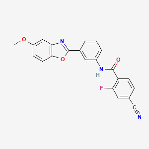 molecular formula C22H14FN3O3 B11455781 4-cyano-2-fluoro-N-[3-(5-methoxy-1,3-benzoxazol-2-yl)phenyl]benzamide 