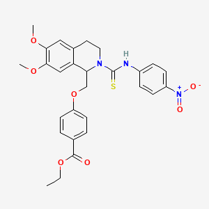 Ethyl 4-({6,7-dimethoxy-2-[(4-nitrophenyl)carbamothioyl]-1,2,3,4-tetrahydroisoquinolin-1-YL}methoxy)benzoate