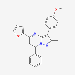 5-(Furan-2-yl)-3-(4-methoxyphenyl)-2-methyl-7-phenyl-6,7-dihydropyrazolo[1,5-a]pyrimidine