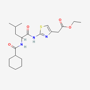 molecular formula C20H31N3O4S B11455795 ethyl (2-{[N-(cyclohexylcarbonyl)leucyl]amino}-1,3-thiazol-4-yl)acetate 