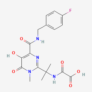 molecular formula C₁₈H₁₉FN₄O₆ B1145580 [[2-(4-{[(4-氟苯基)甲基]氨基甲酰基}-5-羟基-1-甲基-6-氧代-1,6-二氢嘧啶-2-基)丙-2-基]氨基甲酰]甲酸 CAS No. 1064706-98-4