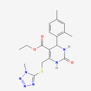 ethyl 4-(2,4-dimethylphenyl)-6-{[(1-methyl-1H-tetrazol-5-yl)sulfanyl]methyl}-2-oxo-1,2,3,4-tetrahydropyrimidine-5-carboxylate