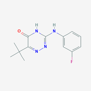 6-Tert-butyl-3-[(3-fluorophenyl)amino]-1,2,4-triazin-5-ol