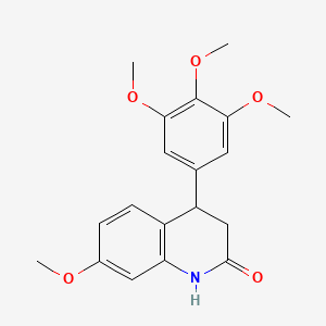 molecular formula C19H21NO5 B11455817 7-methoxy-4-(3,4,5-trimethoxyphenyl)-3,4-dihydro-1H-quinolin-2-one 