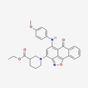 ethyl 1-{5-[(4-methoxyphenyl)amino]-6-oxo-6H-anthra[1,9-cd][1,2]oxazol-3-yl}piperidine-3-carboxylate