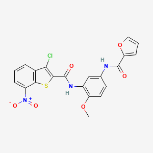 N-(3-{[(3-chloro-7-nitro-1-benzothiophen-2-yl)carbonyl]amino}-4-methoxyphenyl)furan-2-carboxamide