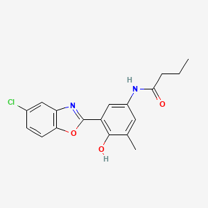 N-[3-(5-chloro-1,3-benzoxazol-2-yl)-4-hydroxy-5-methylphenyl]butanamide