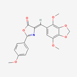 molecular formula C20H17NO7 B11455852 (4Z)-4-[(4,7-dimethoxy-1,3-benzodioxol-5-yl)methylidene]-2-(4-methoxyphenyl)-1,3-oxazol-5(4H)-one 