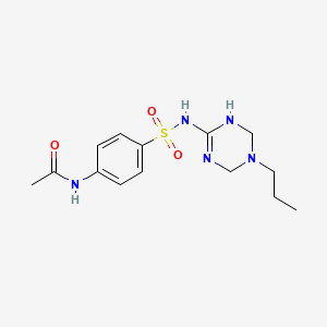 molecular formula C14H21N5O3S B11455856 N-{4-[(5-propyl-1,4,5,6-tetrahydro-1,3,5-triazin-2-yl)sulfamoyl]phenyl}acetamide 