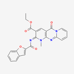 ethyl 6-(1-benzofuran-2-carbonylimino)-7-methyl-2-oxo-1,7,9-triazatricyclo[8.4.0.03,8]tetradeca-3(8),4,9,11,13-pentaene-5-carboxylate