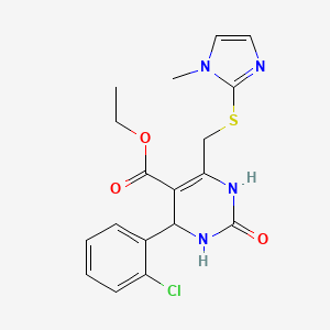 ethyl 4-(2-chlorophenyl)-6-{[(1-methyl-1H-imidazol-2-yl)sulfanyl]methyl}-2-oxo-1,2,3,4-tetrahydropyrimidine-5-carboxylate