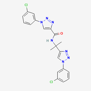 molecular formula C20H17Cl2N7O B11455902 1-(3-chlorophenyl)-N-{2-[1-(3-chlorophenyl)-1H-1,2,3-triazol-4-yl]propan-2-yl}-1H-1,2,3-triazole-4-carboxamide 