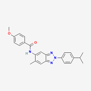 4-methoxy-N-{6-methyl-2-[4-(propan-2-yl)phenyl]-2H-benzotriazol-5-yl}benzamide