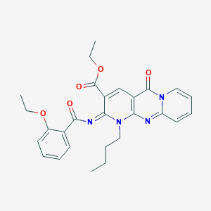 ethyl 7-butyl-6-(2-ethoxybenzoyl)imino-2-oxo-1,7,9-triazatricyclo[8.4.0.03,8]tetradeca-3(8),4,9,11,13-pentaene-5-carboxylate