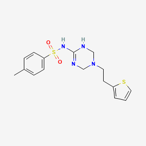 4-methyl-N-{5-[2-(thiophen-2-yl)ethyl]-1,4,5,6-tetrahydro-1,3,5-triazin-2-yl}benzenesulfonamide