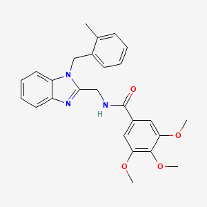 molecular formula C26H27N3O4 B11455961 3,4,5-trimethoxy-N-{[1-(2-methylbenzyl)-1H-benzimidazol-2-yl]methyl}benzamide 