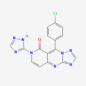 molecular formula C16H9ClN8O B11455966 9-(4-chlorophenyl)-7-(1H-1,2,4-triazol-5-yl)pyrido[4,3-d][1,2,4]triazolo[1,5-a]pyrimidin-8(7H)-one 