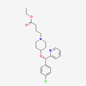molecular formula C₂₃H₂₉ClN₂O₃ B1145598 乙基(S)-4-[4-[(4-氯苯基)(2-吡啶基)甲氧基]-哌啶基]丁酸酯 CAS No. 190730-39-3