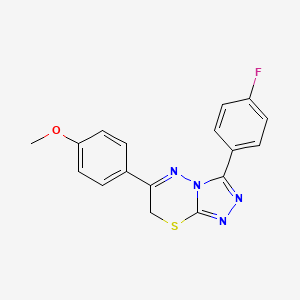 molecular formula C17H13FN4OS B11456006 3-(4-fluorophenyl)-6-(4-methoxyphenyl)-7H-[1,2,4]triazolo[3,4-b][1,3,4]thiadiazine 