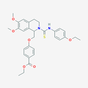 molecular formula C30H34N2O6S B11456026 Ethyl 4-({2-[(4-ethoxyphenyl)carbamothioyl]-6,7-dimethoxy-1,2,3,4-tetrahydroisoquinolin-1-YL}methoxy)benzoate 