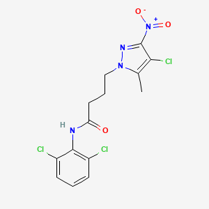 4-(4-chloro-5-methyl-3-nitro-1H-pyrazol-1-yl)-N-(2,6-dichlorophenyl)butanamide