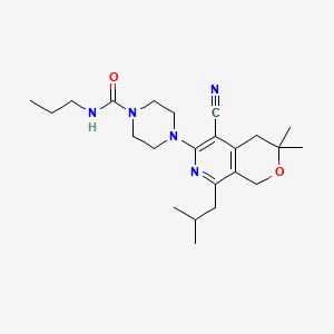 4-[5-cyano-3,3-dimethyl-8-(2-methylpropyl)-3,4-dihydro-1H-pyrano[3,4-c]pyridin-6-yl]-N-propylpiperazine-1-carboxamide