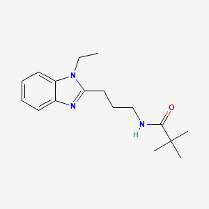 molecular formula C17H25N3O B11456055 N-(3-(1-ethyl-1H-benzo[d]imidazol-2-yl)propyl)pivalamide 