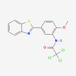 molecular formula C16H11Cl3N2O2S B11456080 N-[5-(1,3-benzothiazol-2-yl)-2-methoxyphenyl]-2,2,2-trichloroacetamide 