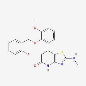 7-{2-[(2-Fluorobenzyl)oxy]-3-methoxyphenyl}-2-(methylamino)-6,7-dihydro[1,3]thiazolo[4,5-b]pyridin-5-ol