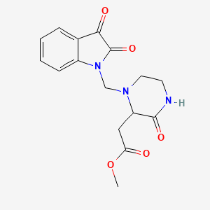 molecular formula C16H17N3O5 B11456090 methyl {1-[(2,3-dioxo-2,3-dihydro-1H-indol-1-yl)methyl]-3-oxopiperazin-2-yl}acetate 