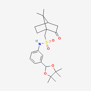 molecular formula C23H33NO5S B11456098 (7,7-dimethyl-2-oxobicyclo[2.2.1]hept-1-yl)-N-[3-(4,4,5,5-tetramethyl-1,3-dioxolan-2-yl)phenyl]methanesulfonamide 