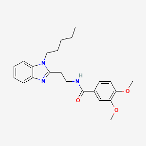 3,4-dimethoxy-N-[2-(1-pentyl-1H-benzimidazol-2-yl)ethyl]benzamide