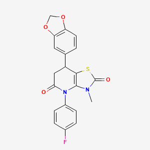 7-(1,3-benzodioxol-5-yl)-4-(4-fluorophenyl)-3-methyl-6,7-dihydro[1,3]thiazolo[4,5-b]pyridine-2,5(3H,4H)-dione