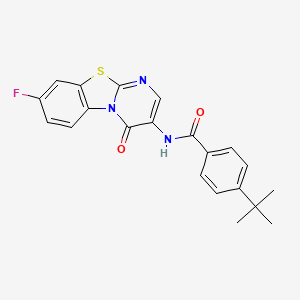 molecular formula C21H18FN3O2S B11456156 4-tert-butyl-N-(8-fluoro-4-oxo-4H-pyrimido[2,1-b][1,3]benzothiazol-3-yl)benzamide 