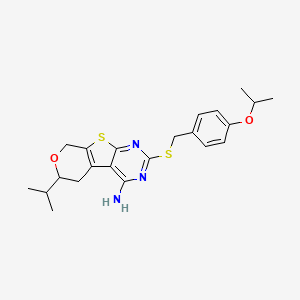 12-propan-2-yl-5-[(4-propan-2-yloxyphenyl)methylsulfanyl]-11-oxa-8-thia-4,6-diazatricyclo[7.4.0.02,7]trideca-1(9),2,4,6-tetraen-3-amine