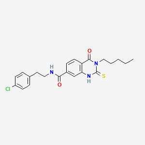 molecular formula C22H24ClN3O2S B11456166 N-[2-(4-chlorophenyl)ethyl]-4-oxo-3-pentyl-2-sulfanylidene-1H-quinazoline-7-carboxamide 