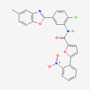 N-[2-chloro-5-(5-methyl-1,3-benzoxazol-2-yl)phenyl]-5-(2-nitrophenyl)furan-2-carboxamide