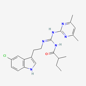 N-{(E)-{[2-(5-chloro-1H-indol-3-yl)ethyl]amino}[(4,6-dimethylpyrimidin-2-yl)amino]methylidene}-2-methylbutanamide