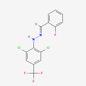 (2E)-1-[2,6-dichloro-4-(trifluoromethyl)phenyl]-2-(2-fluorobenzylidene)hydrazine