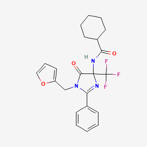 N-[1-(furan-2-ylmethyl)-5-oxo-2-phenyl-4-(trifluoromethyl)-4,5-dihydro-1H-imidazol-4-yl]cyclohexanecarboxamide