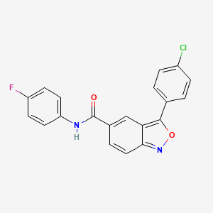 molecular formula C20H12ClFN2O2 B11456242 3-(4-chlorophenyl)-N-(4-fluorophenyl)-2,1-benzoxazole-5-carboxamide 