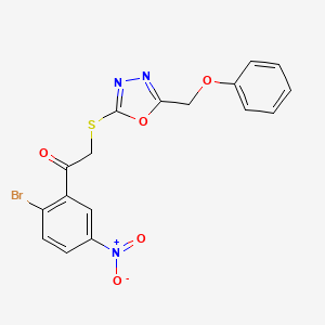 1-(2-Bromo-5-nitrophenyl)-2-{[5-(phenoxymethyl)-1,3,4-oxadiazol-2-yl]sulfanyl}ethanone