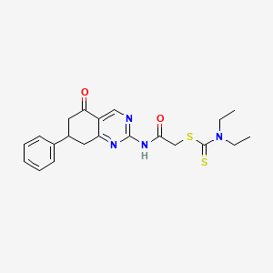 2-Oxo-2-[(5-oxo-7-phenyl-5,6,7,8-tetrahydroquinazolin-2-yl)amino]ethyl diethylcarbamodithioate