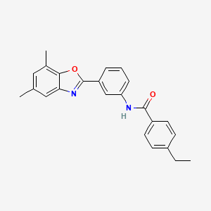 molecular formula C24H22N2O2 B11456309 N-[3-(5,7-dimethyl-1,3-benzoxazol-2-yl)phenyl]-4-ethylbenzamide 