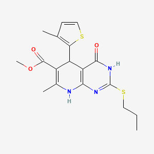 Methyl 7-methyl-5-(3-methylthiophen-2-yl)-4-oxo-2-(propylsulfanyl)-3,4,5,8-tetrahydropyrido[2,3-d]pyrimidine-6-carboxylate