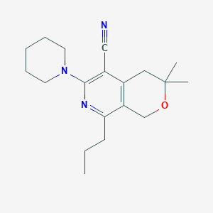 3,3-dimethyl-6-(piperidin-1-yl)-8-propyl-3,4-dihydro-1H-pyrano[3,4-c]pyridine-5-carbonitrile