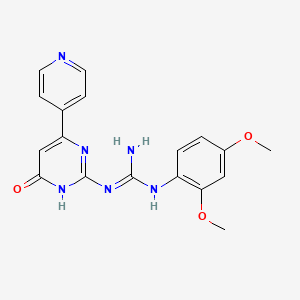 1-(2,4-Dimethoxyphenyl)-3-[6-oxo-4-(pyridin-4-yl)-1,6-dihydropyrimidin-2-yl]guanidine