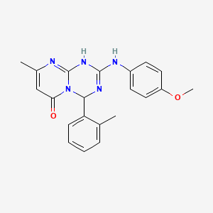 2-[(4-methoxyphenyl)amino]-8-methyl-4-(2-methylphenyl)-1,4-dihydro-6H-pyrimido[1,2-a][1,3,5]triazin-6-one