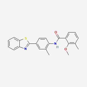 molecular formula C23H20N2O2S B11456462 N-[4-(1,3-benzothiazol-2-yl)-2-methylphenyl]-2-methoxy-3-methylbenzamide 