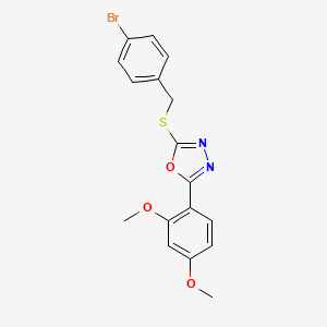 2-{[(4-Bromophenyl)methyl]sulfanyl}-5-(2,4-dimethoxyphenyl)-1,3,4-oxadiazole